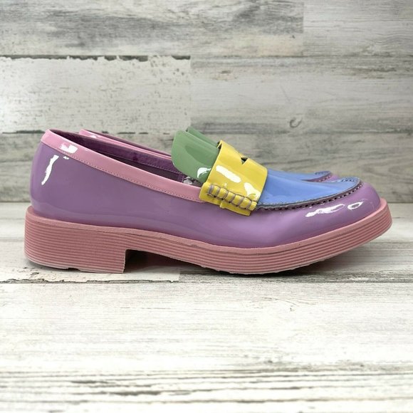 Jeffrey Campbell Shoes - Jeffrey Campbell Lenna Loafers Patent Slip On Pastel Multi Color Women's Size 10
